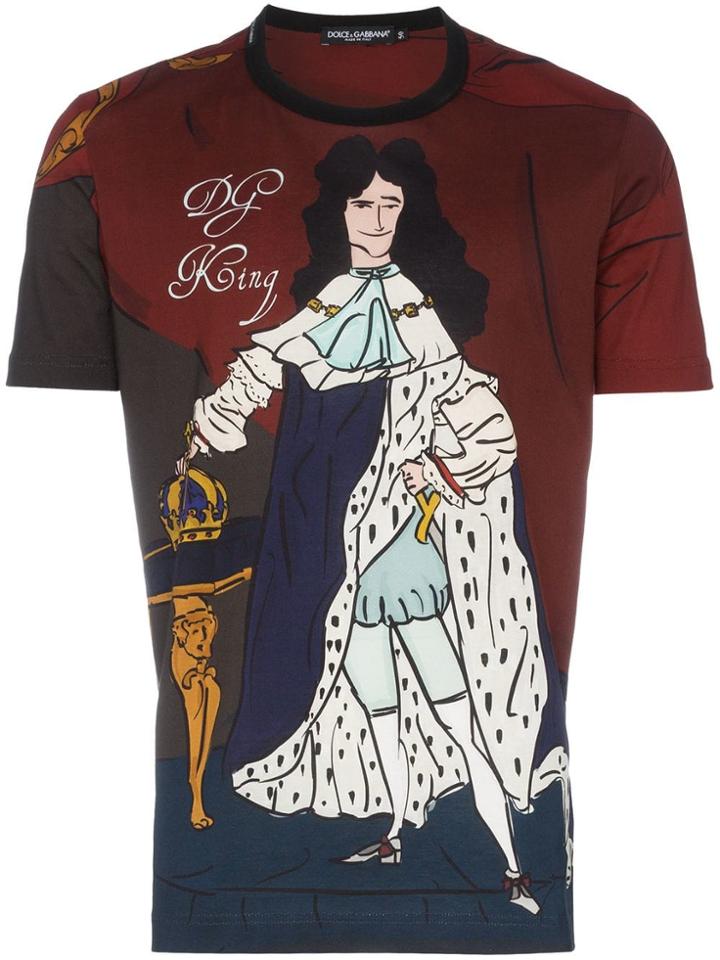 Dolce & Gabbana Dg King Print Cotton T Shirt - Multicolour