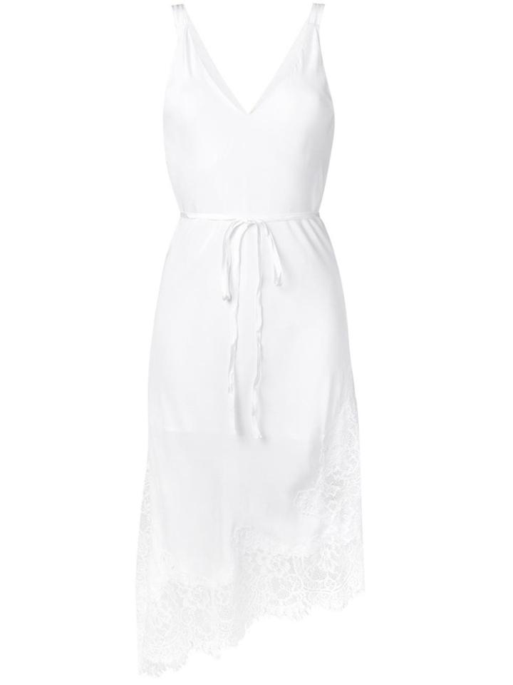 Gold Hawk Midi Cami Dress With Lace Details - White