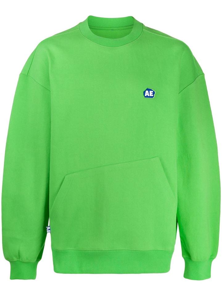Ader Error Ae Logo Patch Sweatshirt - Green