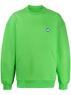Ader Error Ae Logo Patch Sweatshirt - Green