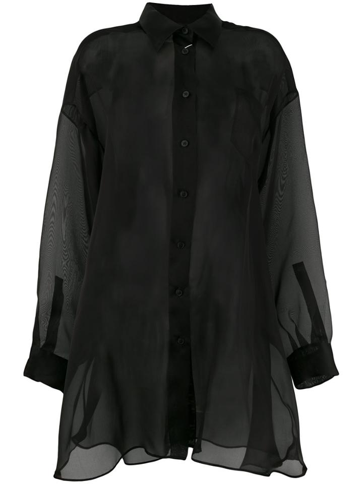 Maison Margiela Sheer Button Shirt - Black