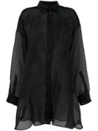 Maison Margiela Sheer Button Shirt - Black