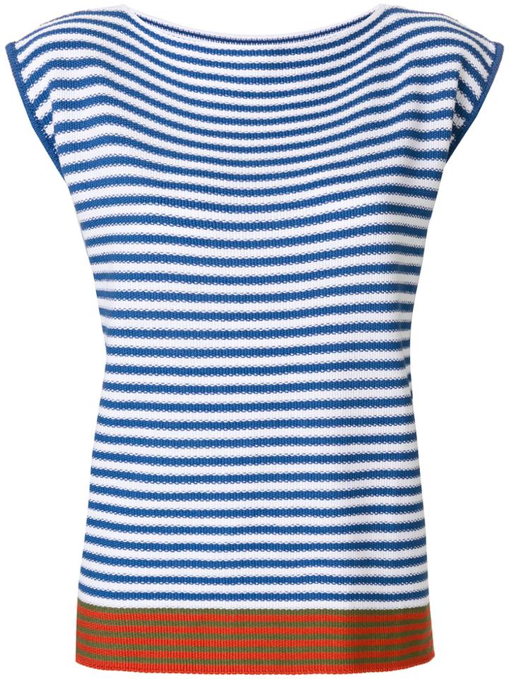 Roberto Collina Striped Sleeveless Top - Blue