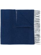 Canali - Fringed Scarf - Men - Cashmere - One Size, Blue, Cashmere