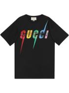 Gucci Oversize T-shirt With Gucci Blade Print - Black
