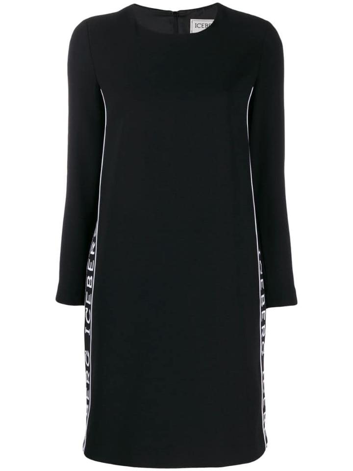 Iceberg Logo Tape Midi Dress - Black