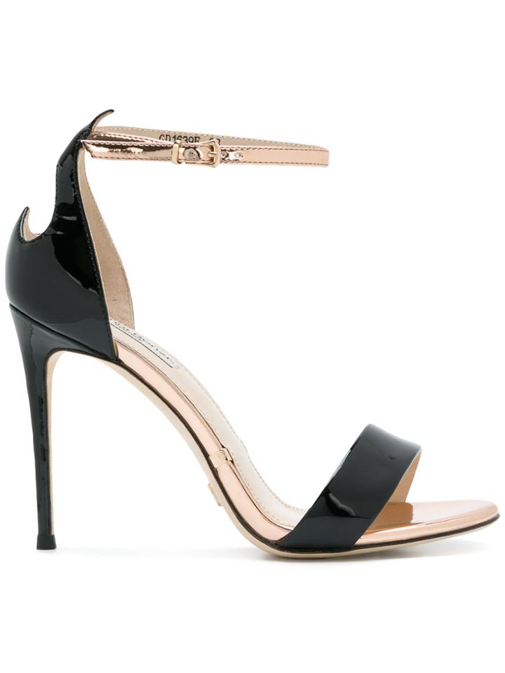 Gianni Renzi Cut Out Heart Sandals - Black