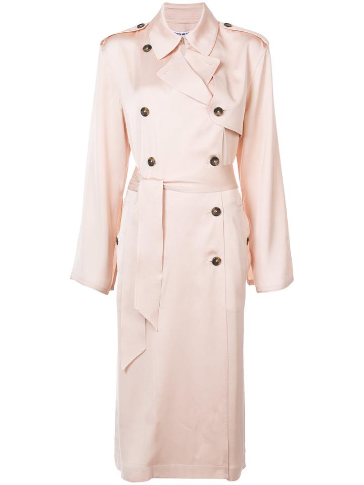 Double Breasted Duster Coat - Women - Viscose - M, Nude/neutrals, Viscose, Elizabeth And James