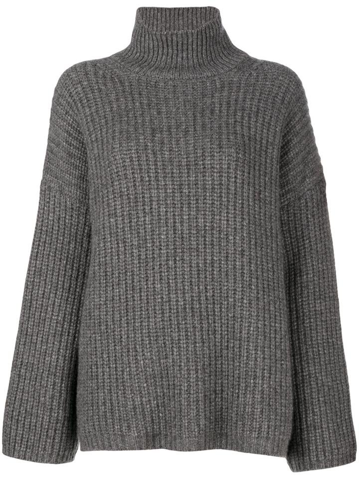 Incentive! Cashmere Turtleneck Chunky Jumper - Grey