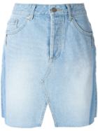 Steve J & Yoni P - Front Slit Denim Skirt - Women - Cotton - Xs, Blue, Cotton