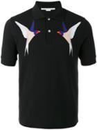 Stella Mccartney Embroidered Swallow Polo Shirt, Men's, Size: Xl, Black, Cotton