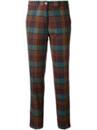Etro Slim Checked Trousers - Brown