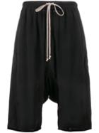 Rick Owens Drop-crotch Shorts, Men's, Size: 50, Black, Acetate/silk