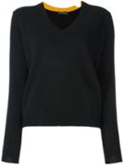 Twin-set V-neck Pullover, Women's, Size: Xl, Black, Polyester/cashmere