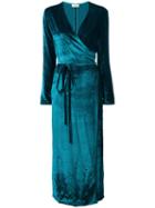 Attico Long Sleeve Wrap Dress, Women's, Size: 3, Green, Silk/viscose