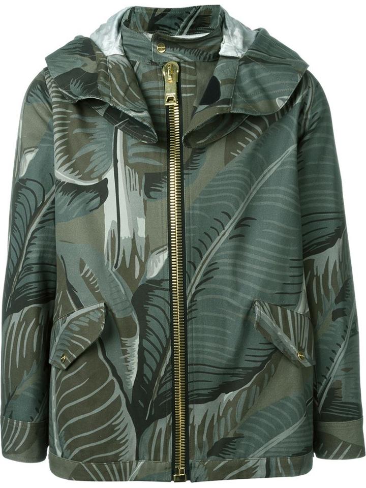 Palm Angels Leaf Print Windbreaker