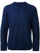 H Beauty & Youth Crew Neck Jumper, Men's, Size: Small, Blue, Nylon/mohair/wool