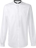 Dolce & Gabbana Contrast Mandarin Collar Shirt - White