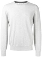 Brunello Cucinelli - Plain Sweatshirt - Men - Cotton/leather - 48, Grey, Cotton/leather