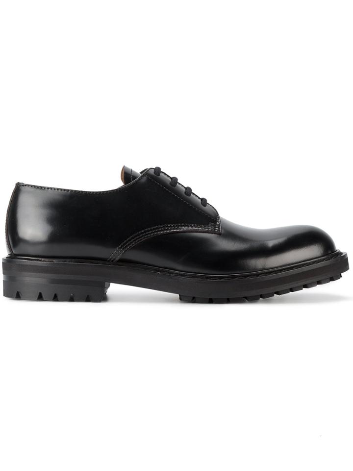 Alexander Mcqueen Black Hi Shine Classic Derby Shoes
