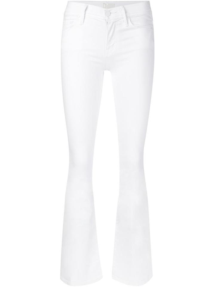 Mother High Waist Flared Jeans, Women's, Size: 24, White, Cotton/polyester/spandex/elastane
