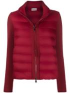 Moncler Knitted Sleeves Zip-up Jacket - Red