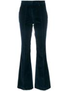 Etro - Flared Corduroy Trousers - Women - Cotton/spandex/elastane - 46, Blue, Cotton/spandex/elastane
