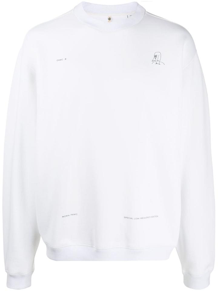 Oamc Print Detail Sweatshirt - White