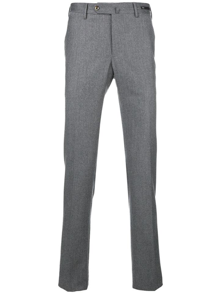 Pt01 Creased Slim-fit Trousers - Grey