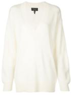 Rag & Bone V-neck Cashmere Sweater - White