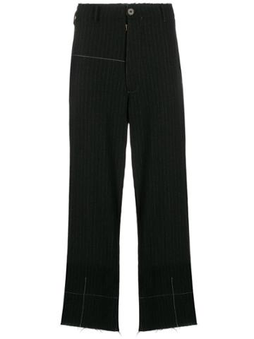 Federico Curradi Striped Straight-leg Trousers - Black