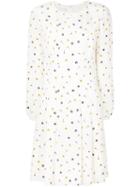 Oscar De La Renta Longsleeved Floral Print Dress