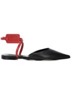 Off-white Ankle Tag Slippers - Black