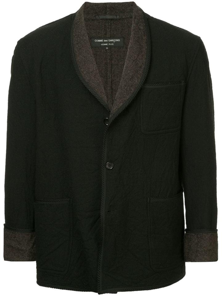 Comme Des Garçons Vintage Rope Trim No Collar Jacket - Black