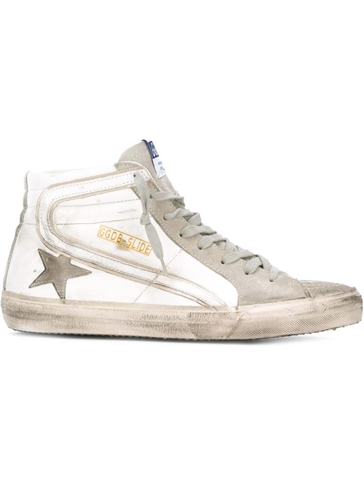 Golden Goose Deluxe Brand Slide Sneakers, Men's, Size: 40, White, Cotton/leather/rubber/suede