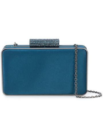Inge Christopher Embellished Lock Clutch - Blue