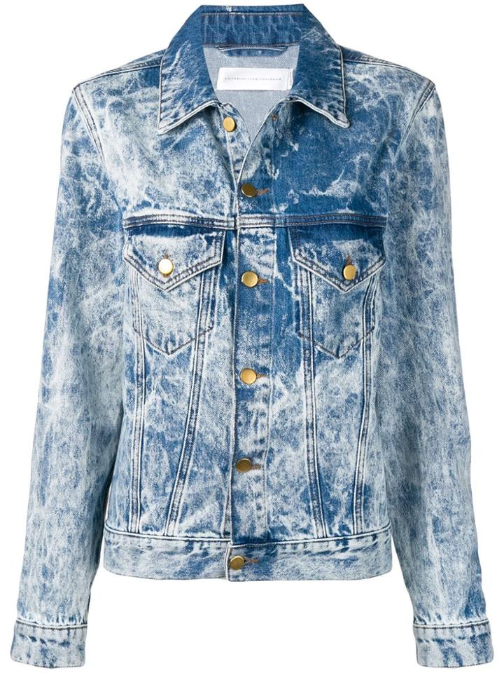 Victoria Victoria Beckham Bleached Denim Jacket - Blue