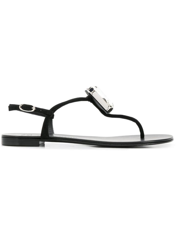 Giuseppe Zanotti Design Crystal Sandals - Black