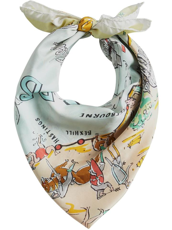 Burberry Seaside Print Square Scarf - Blue