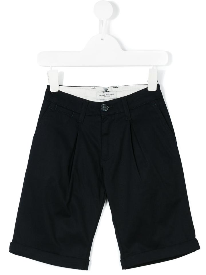 Paolo Pecora Kids - Chino Shorts - Kids - Cotton/spandex/elastane - 12 Yrs, Blue