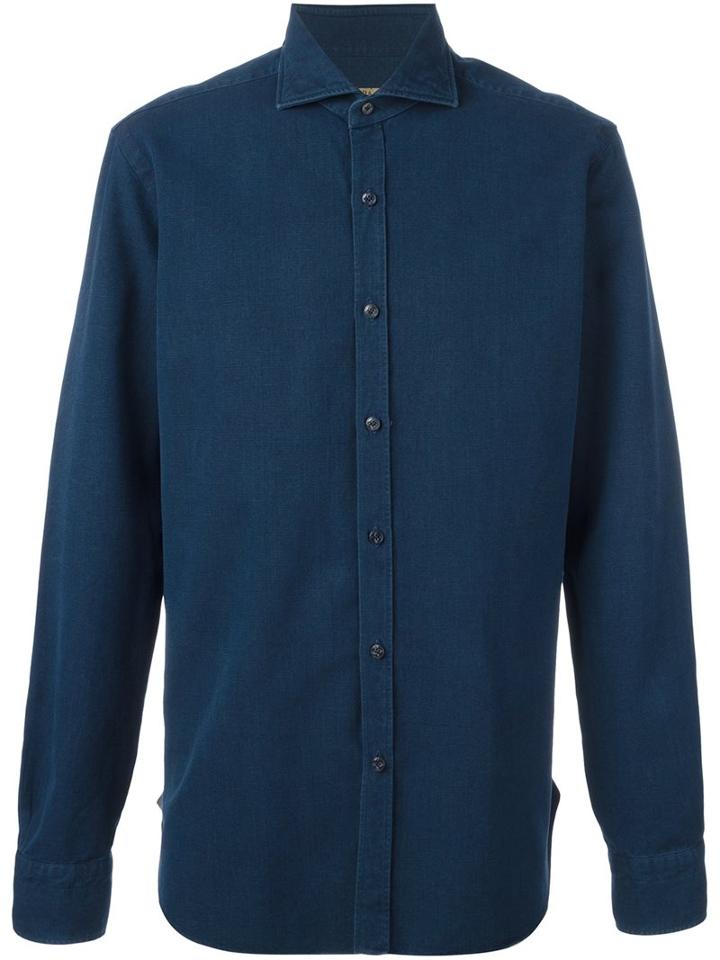 Barba Denim Shirt, Men's, Size: 43, Blue, Cotton