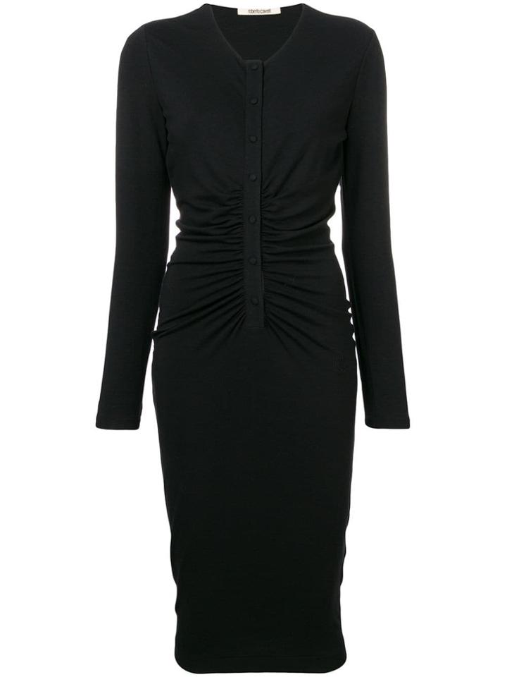 Roberto Cavalli Fitted Midi Dress - Black