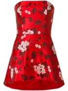 Alice+olivia Floral Print Strapless Top - Red
