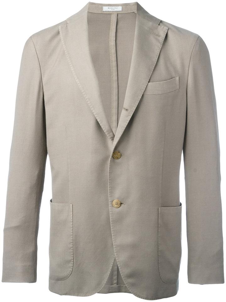 Boglioli Two Button Blazer, Men's, Size: 50, Nude/neutrals, Silk/virgin Wool/cupro