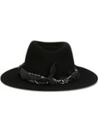 Maison Michel Fedora Hat, Women's, Size: Medium, Black, Rabbit Felt