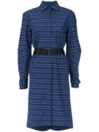 Tufi Duek Striped Belted Coat - Blue