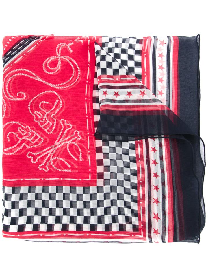 Takahiromiyashita The Soloist Printed Scarf - Red