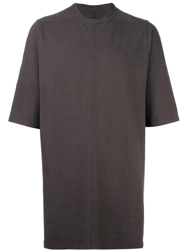 Rick Owens Drkshdw Mock Neck T-shirt, Men's, Grey, Cotton