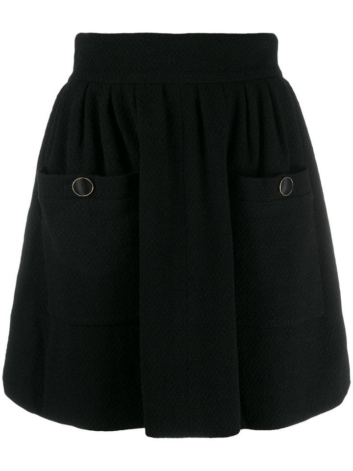 Chanel Pre-owned 1990's A-line Mini Skirt - Black