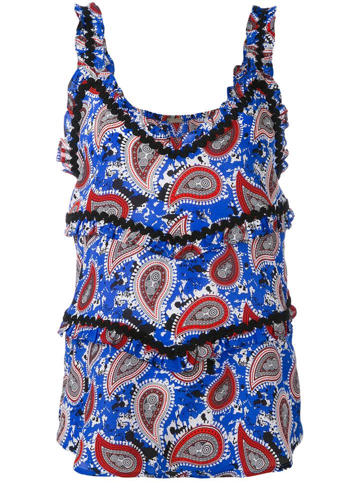 Dodo Bar Or - Paisley Print Blouse - Women - Silk - 44, Blue, Silk